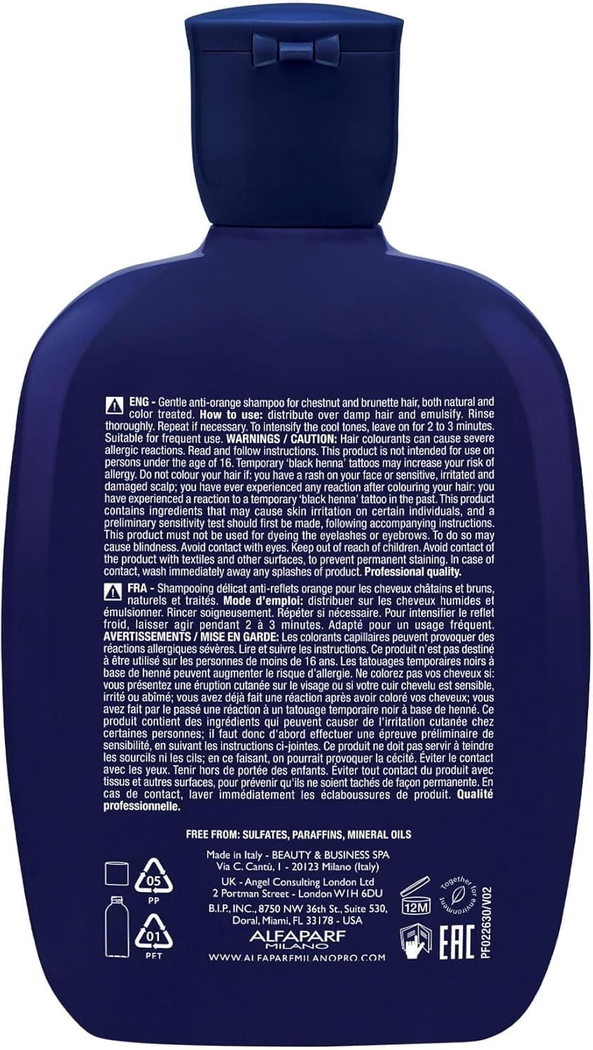 ِAlfaparf Milano Professional Semi Dilino Anti Orange Shampoo for Brown and Dark 3