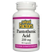 Natural Factors Pantothenic Acid, 250 mg, 90 Capsules
