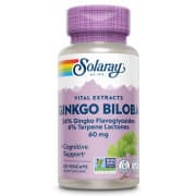 Solaray Ginkgo Biloba Leaf Extract, 60 mg, 60 Veggie Capsules