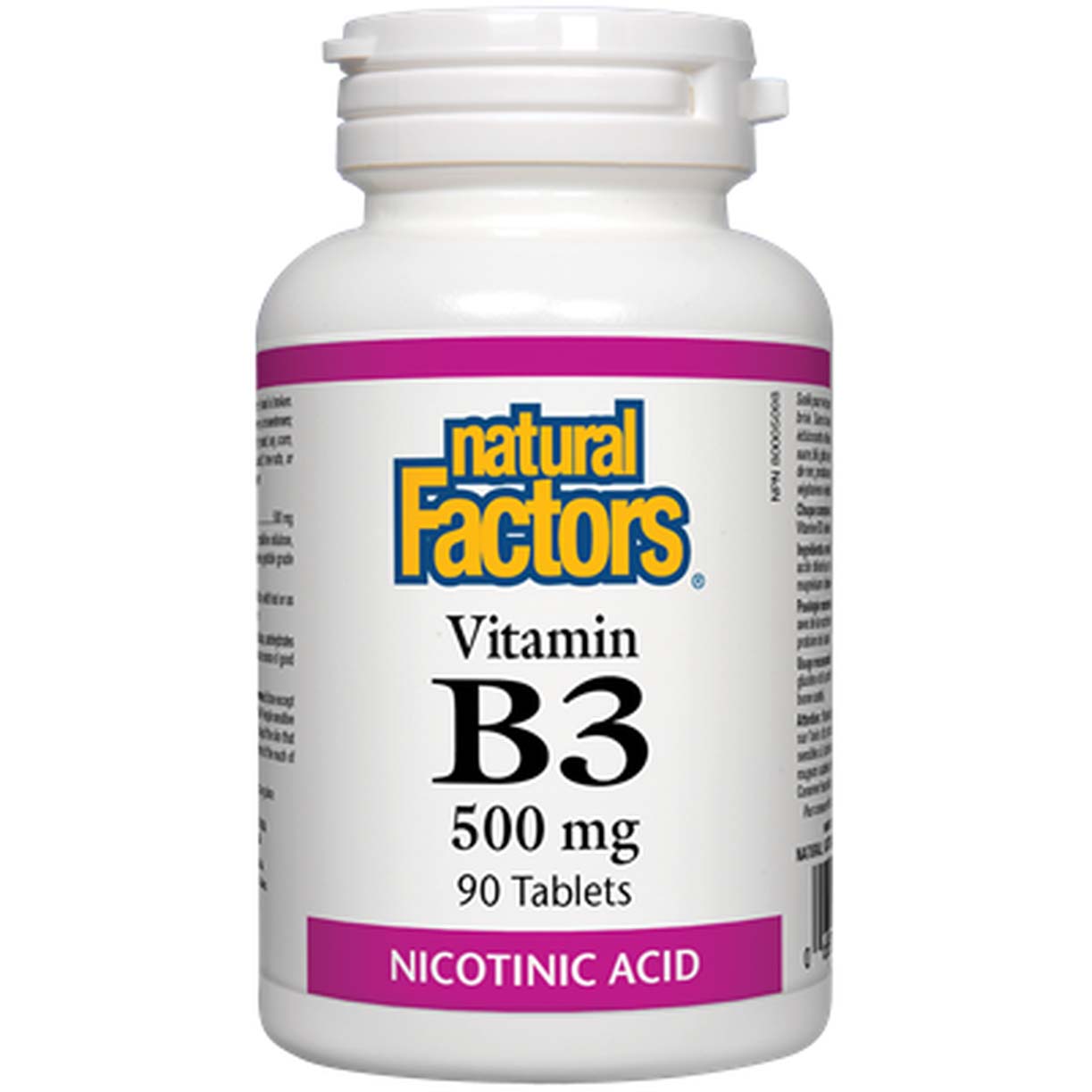 Natural Factors Vitamin B3, 500 mg, 90 Tablets