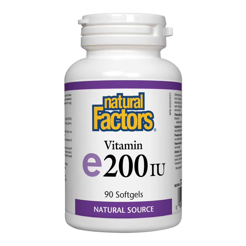 Natural Factors Vitamin E, 200 IU, 90 Softgels
