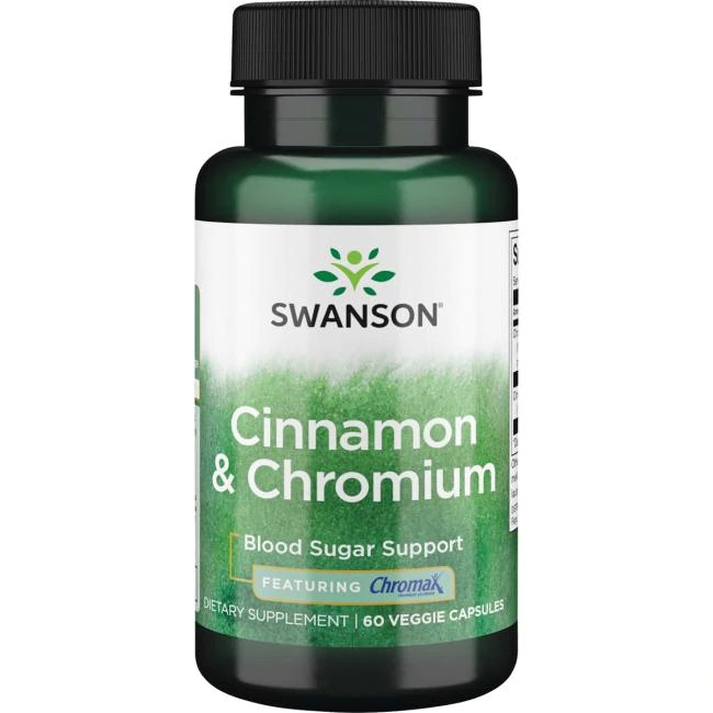 Swanson Cinnamon And Chromium Featuring Chromax  60 Veggie Capsules