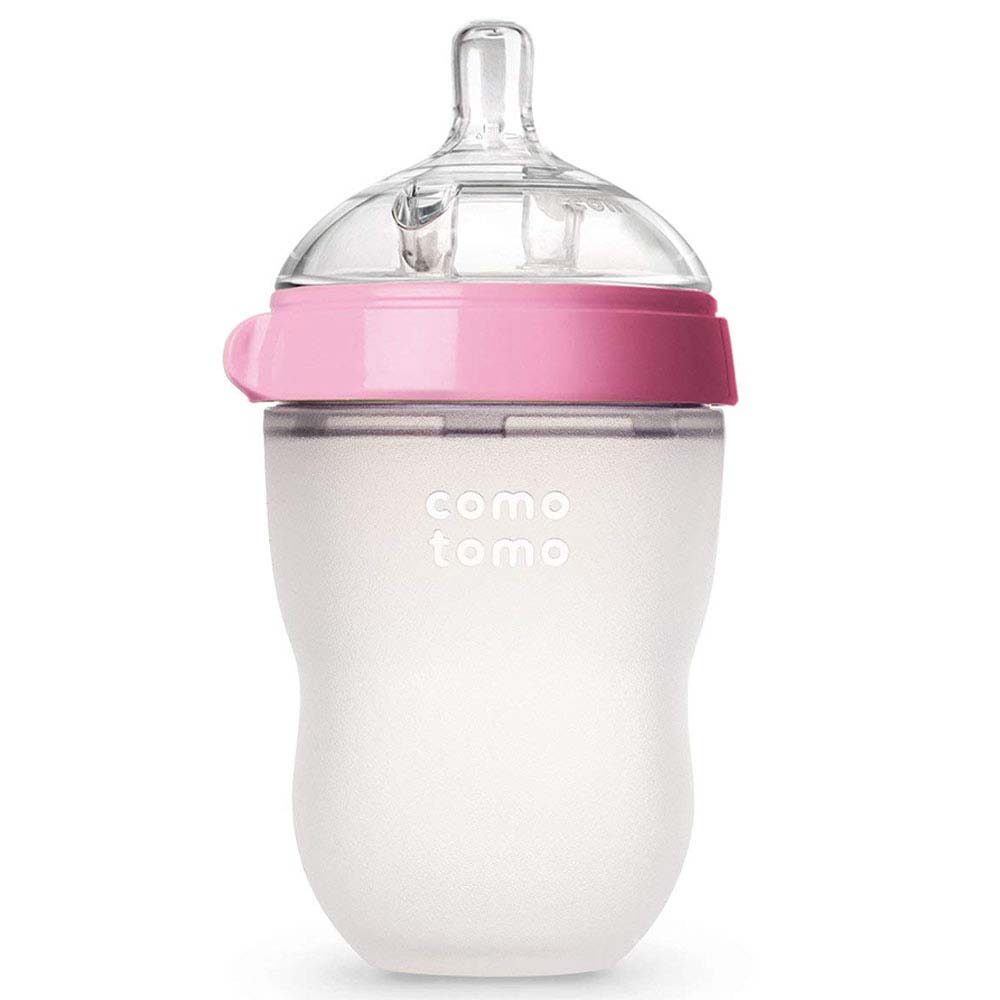Comotomo Natural Feel Baby Bottle Single Pack, Pink, 250 ML