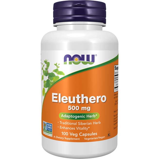 Now Eleuthero 100 Veggie Capsules 500 mg