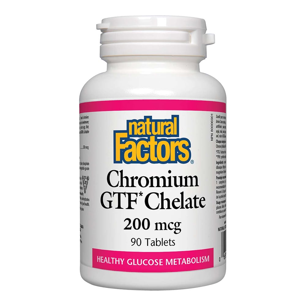 Natural Factors Chromium GTF Chelate 90 Tablets 200 mcg