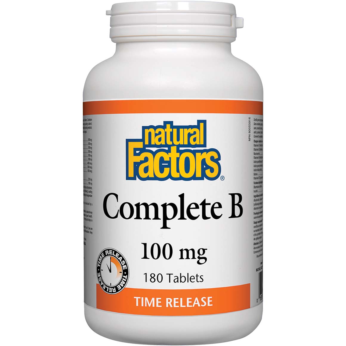 Natural Factors Complete B, 100 mg, 180 Tablets