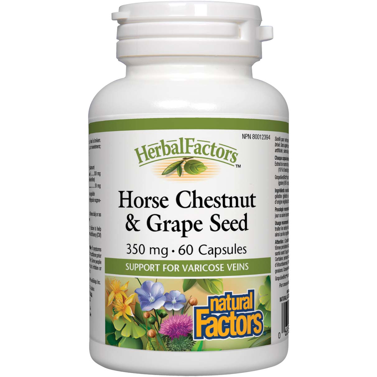 Natural Factors Horse Chestnut and Grape Seed, 60 Capsules