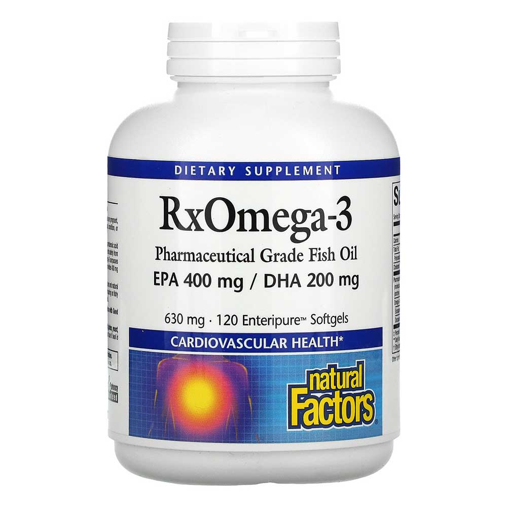Natural Factors Rx Omega-3, 630 mg, 120 Softgels