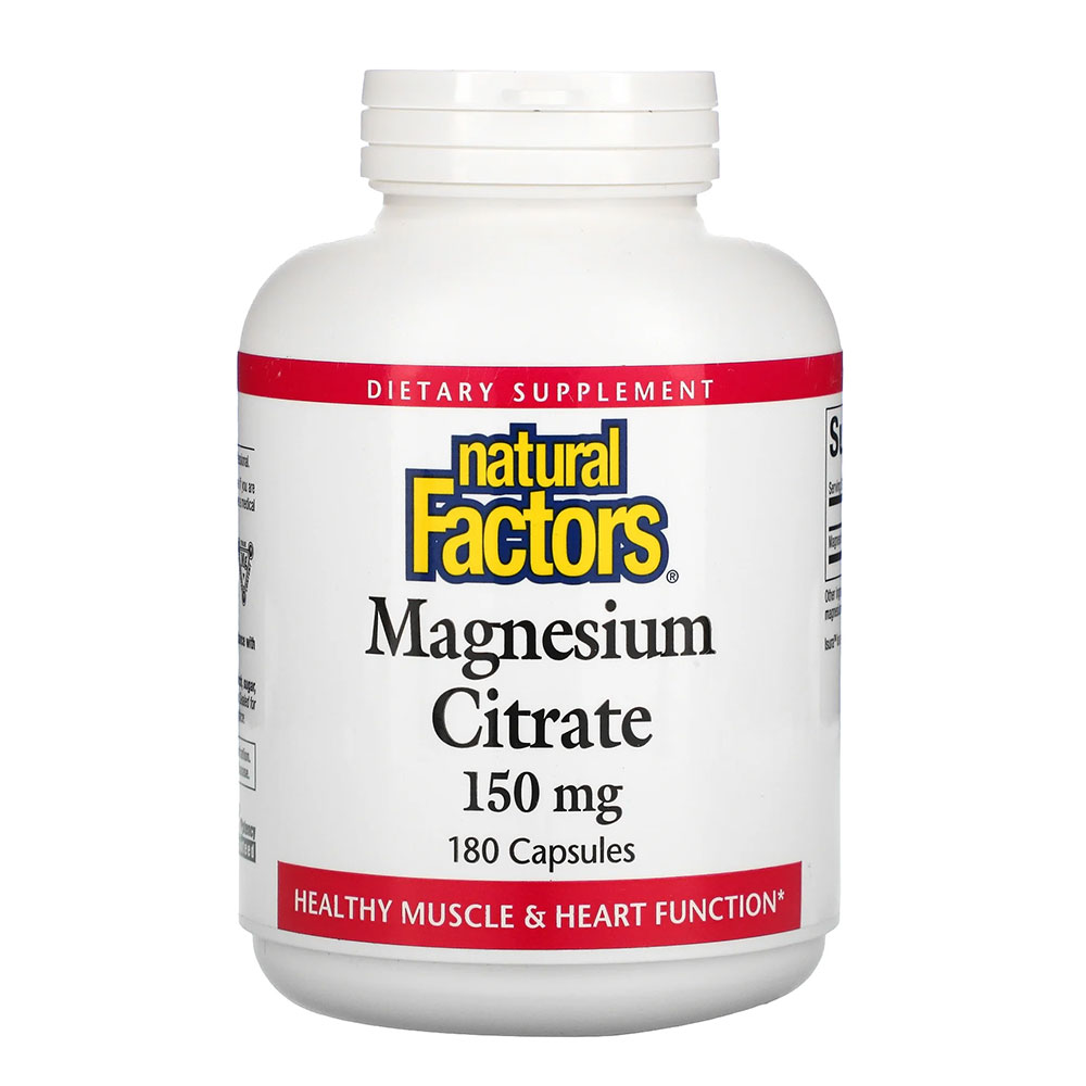 Natural Factors Magnesium Citrate, 150 mg, 180 Capsules