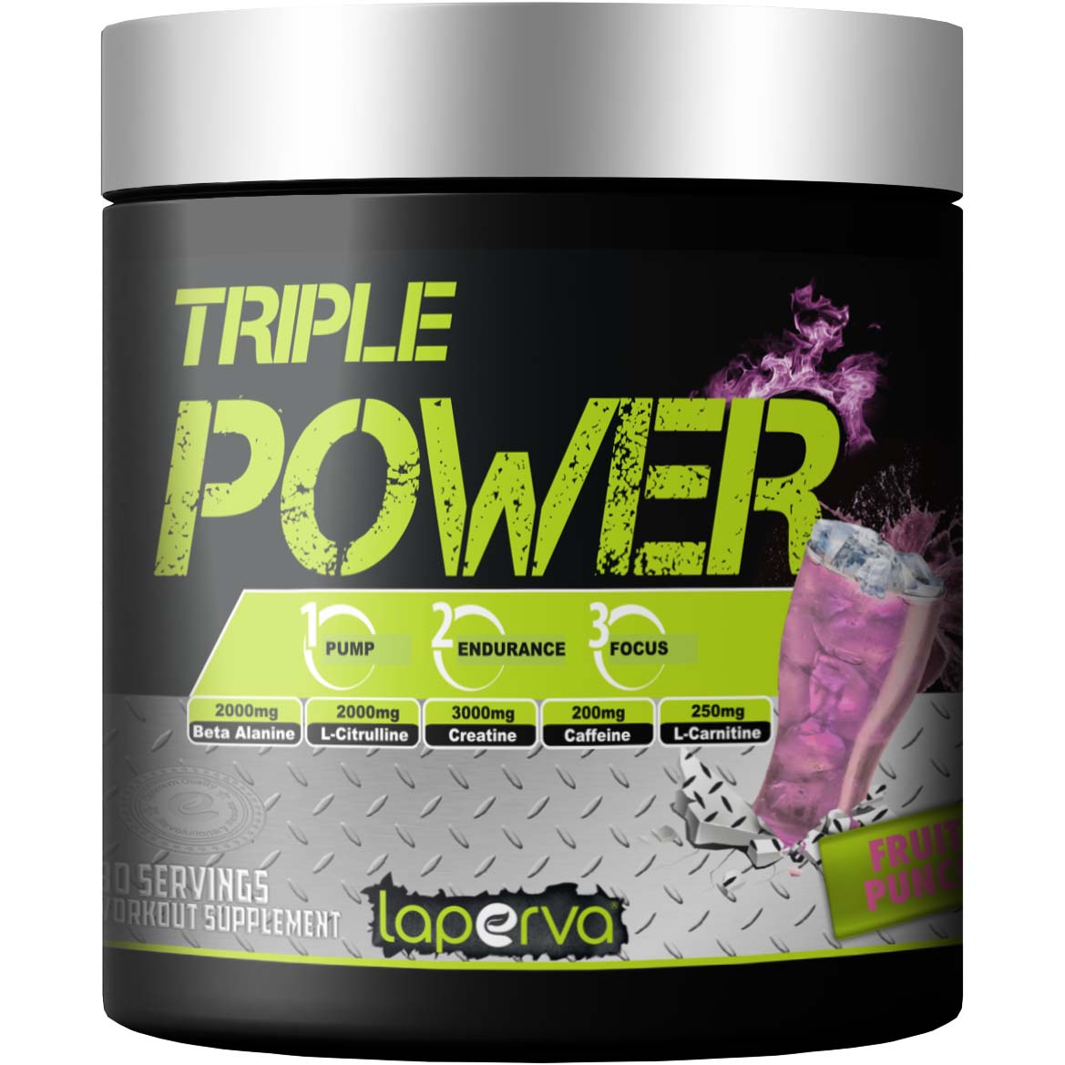 Laperva Triple Power Pre-Workout, Fruit Punch, 30