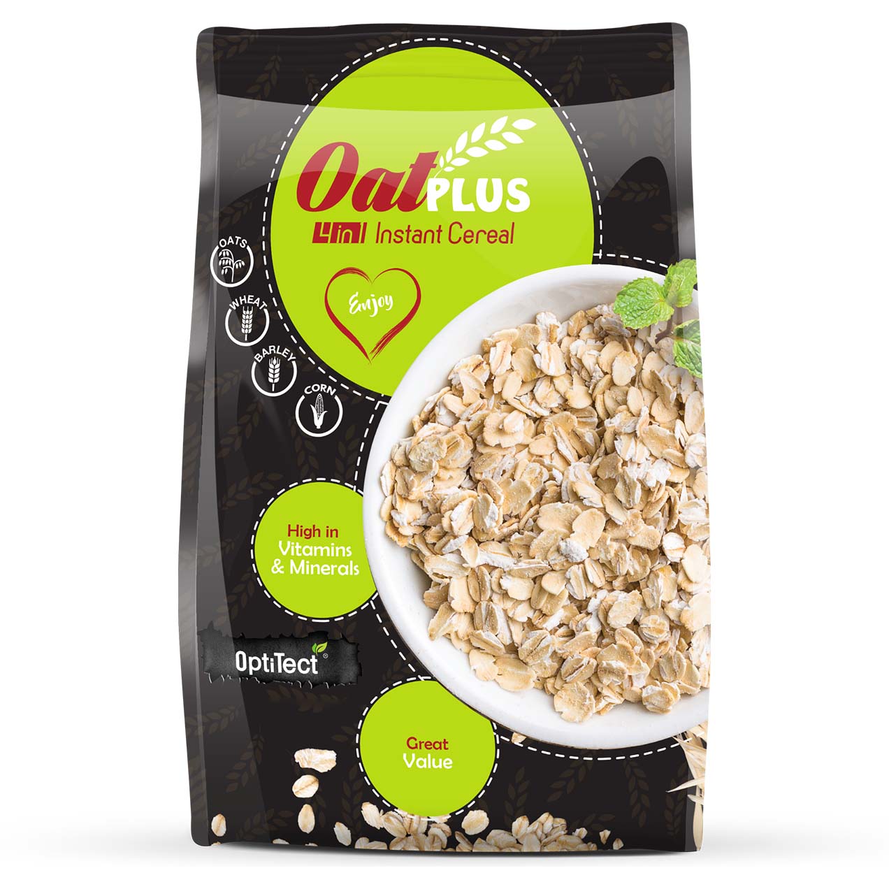 Optitect Oat Plus 4 in 1 Instant Cereal, 20 Sachets