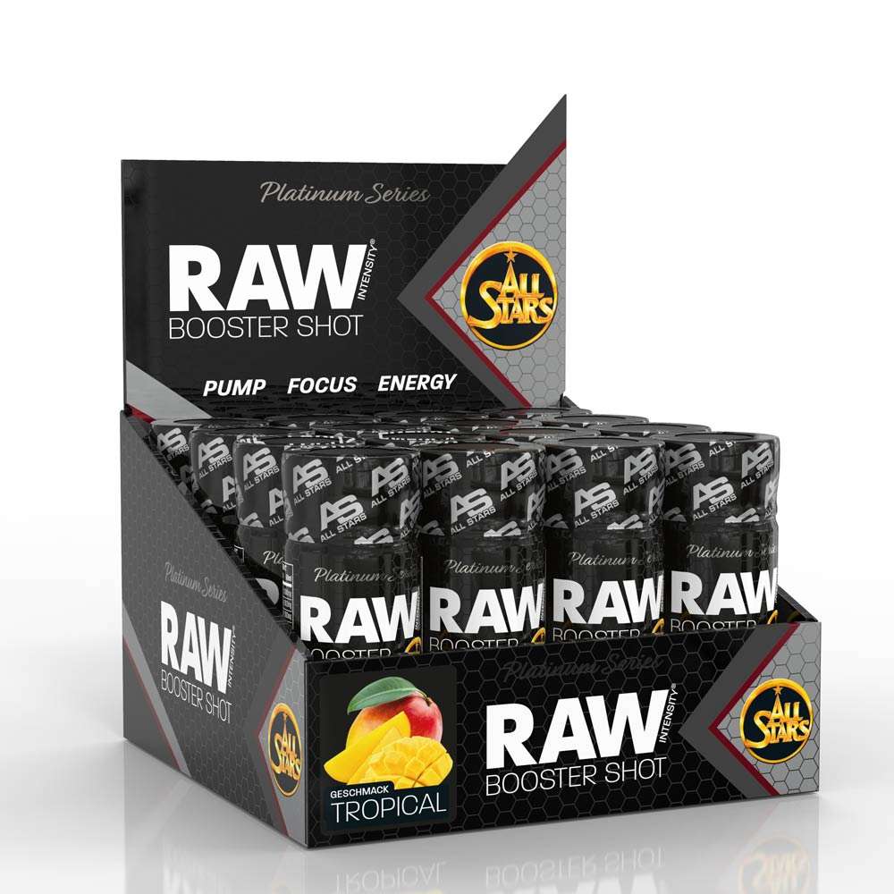 All Stars Raw Booster Shots Box of 12 Shots Tropical