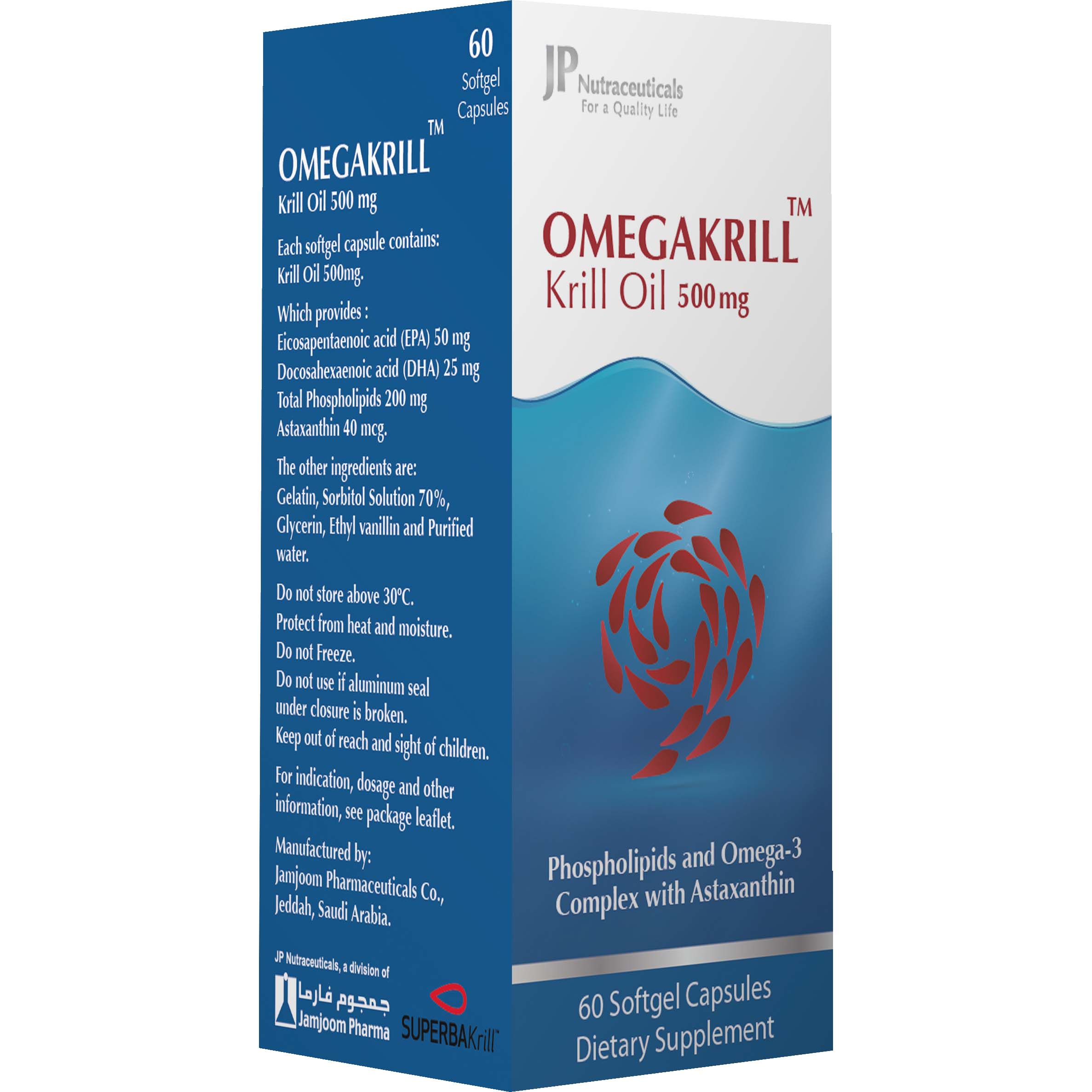 Jamjoom Pharma Omega krill, 60 Capsules, 500 mg