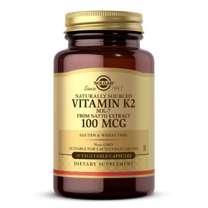 Solgar Natural Vitamin K2 (Mk-7) 50 Vegetable Capsules 100 mcg