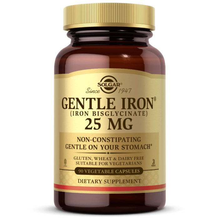 Solgar Gentle Iron, 25 mg, 90 Vegetable Capsules