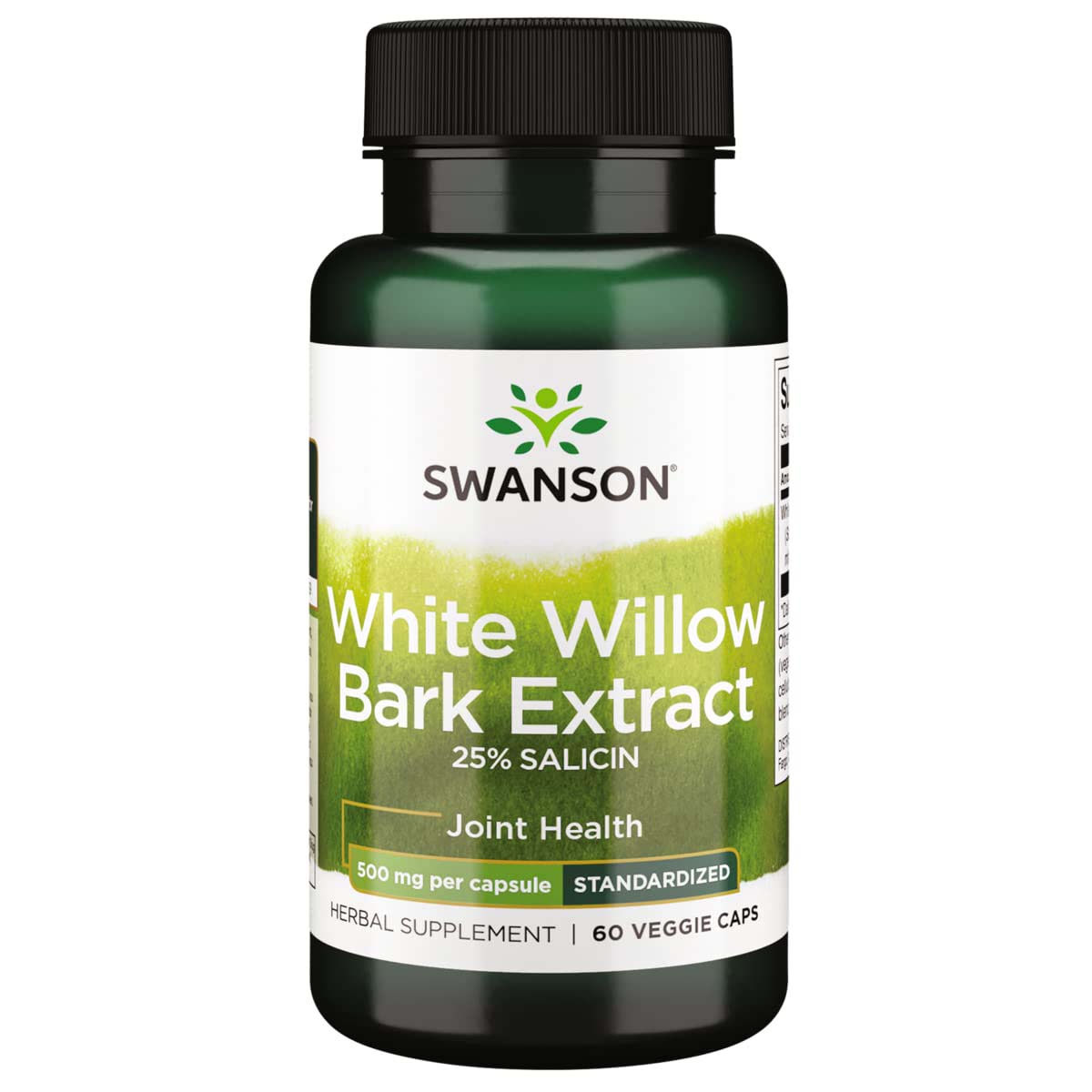 Swanson White Willow Bark Extract, 500 mg, 60 Veggie Capsules