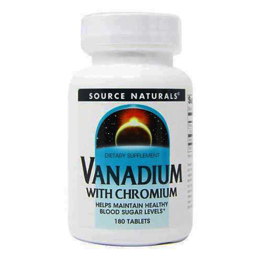 Source Naturals Vanadium with Chromium, 200 mcg, 180 Tablets