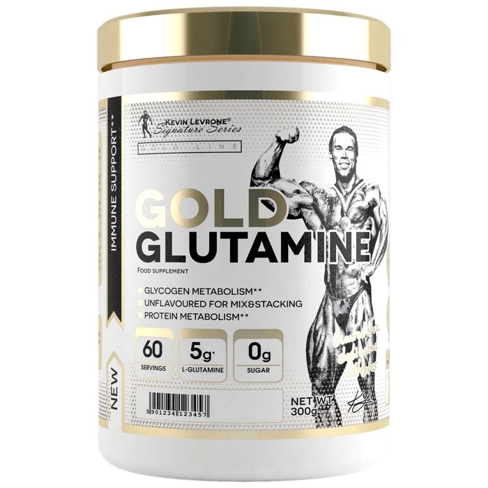 Kevin Levrone Gold Glutamine, Unflavored, 300 Gm, Muscle Fuel Recovery