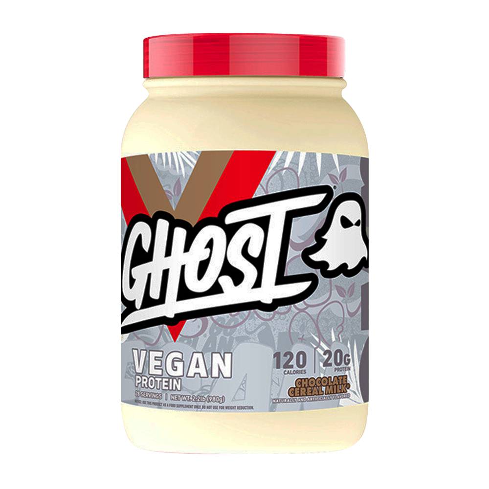 Ghost Vegan Protein, Chocolate Cereal Milk, 2.2 LB, 20g+ Vegan Protein