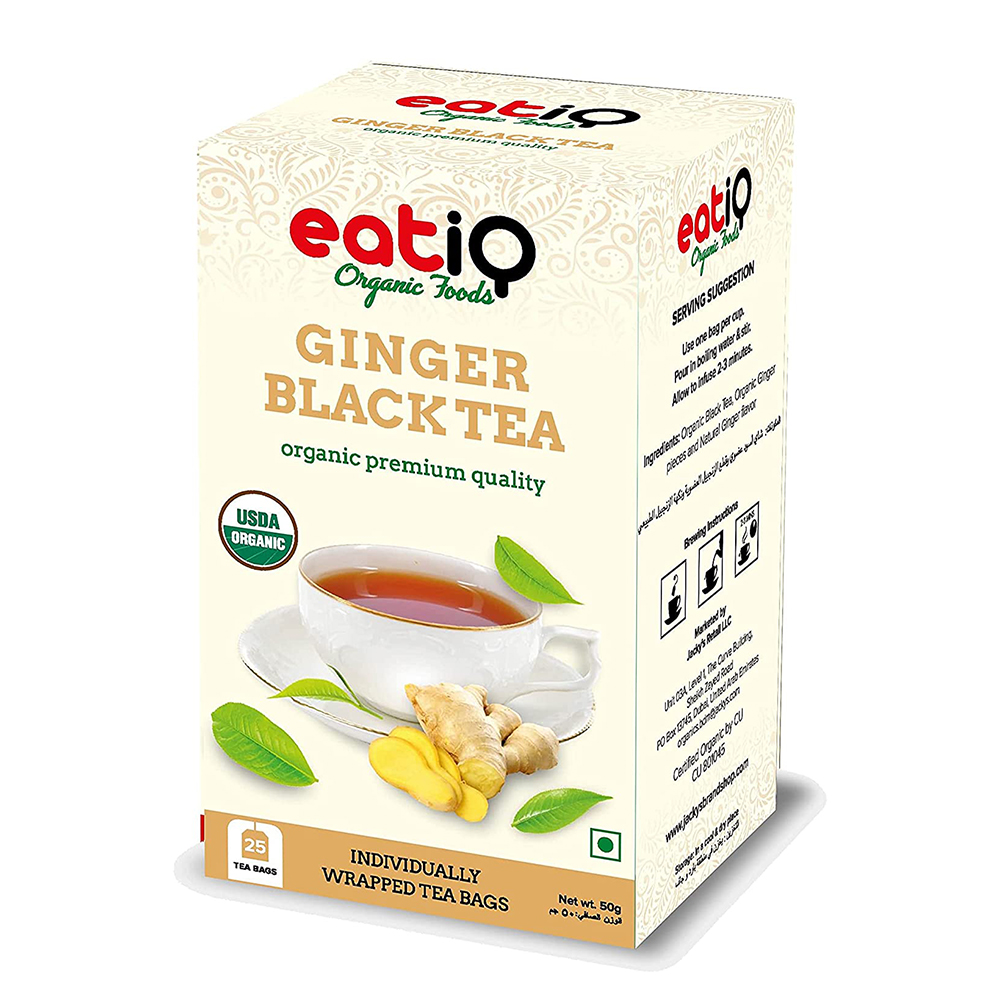 Eatiq Organic Foods Ginger Black Tea, 25 Bags