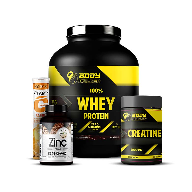 Body Builder Whey Protein 4LB , Creatine , Zinc , Vitamin C 