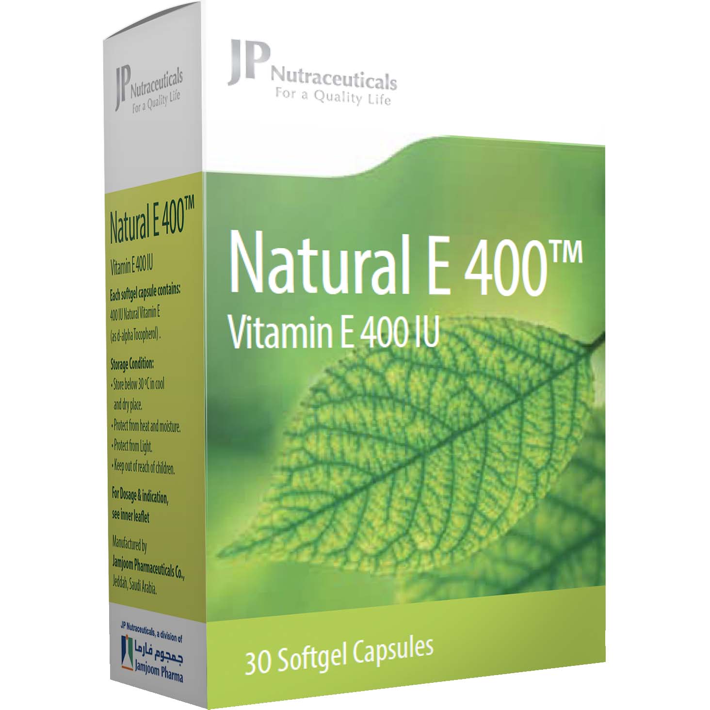 Jamjoom Pharma Natural E, 30 Softgels, 400 mg