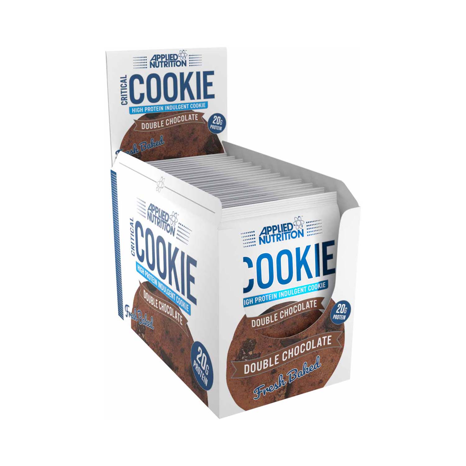 Applied Nutrition Critical Cookie, Double Chocolate, Box of 12 Pieces