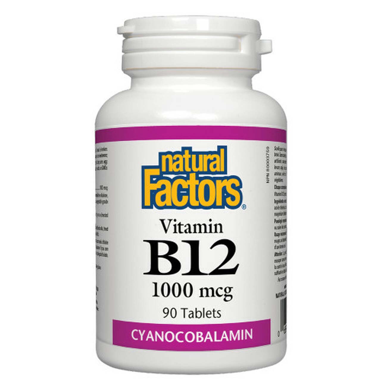 Natural Factors Vitamin B12, 1000 mcg, 90 Tablets