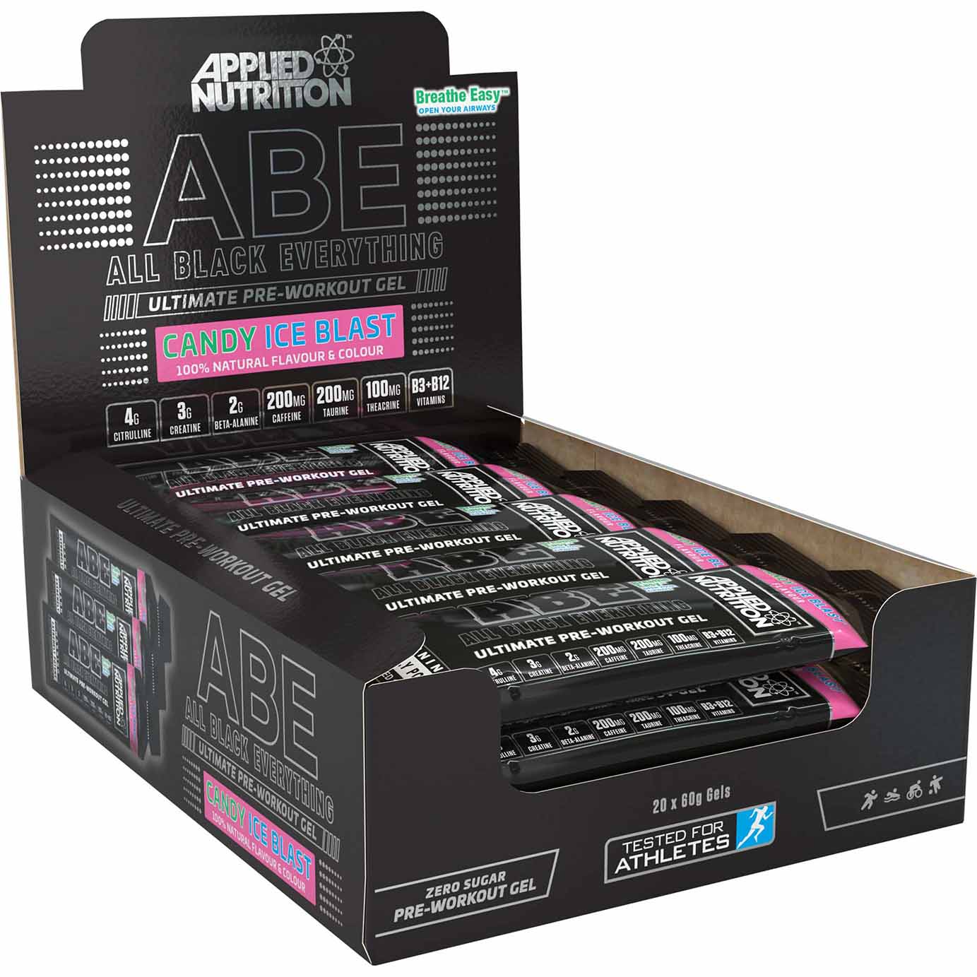Applied Nutrition ABE Ultimate Pre Workout Gel Box of 20 Pieces Candy Ice Blast