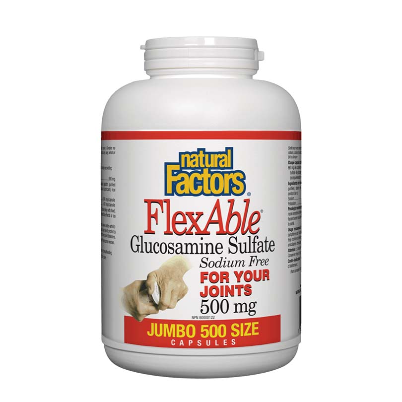 Natural Factors Flexable Glucosamine Sulfate, 500 mg, 500 Capsules