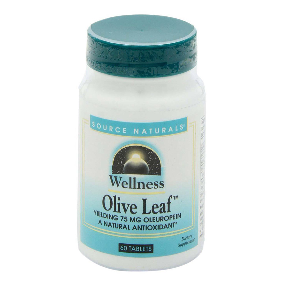 Source Naturals Wellness Olive Leaf, 75 mg, 60 Tablets