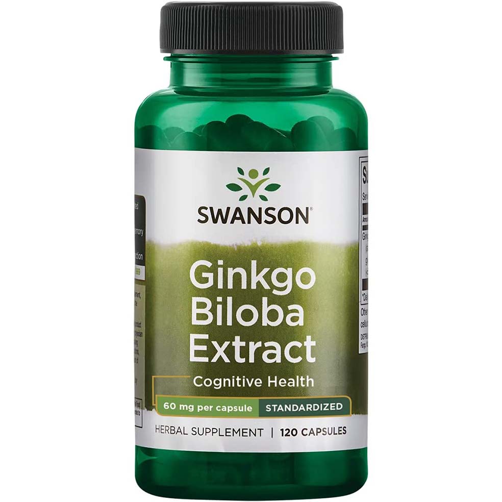 Swanson Ginkgo Biloba Extract, 120 mg, 100 Veggie Capsules