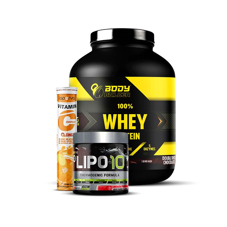 Body Builder Whey Protein 4 LB, Laperva Lipo10,Vitamin C Complex 