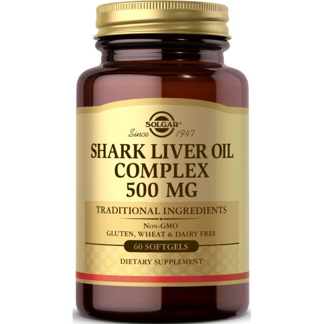 Solgar Shark Liver Oil Complex, 500 mg, 60 Softgels