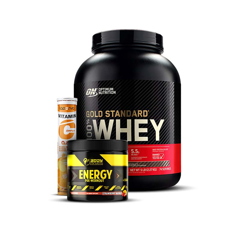 Optimum Nutrition Gold Standard Whey Protein 5LB , Energy , Vitamin C 
