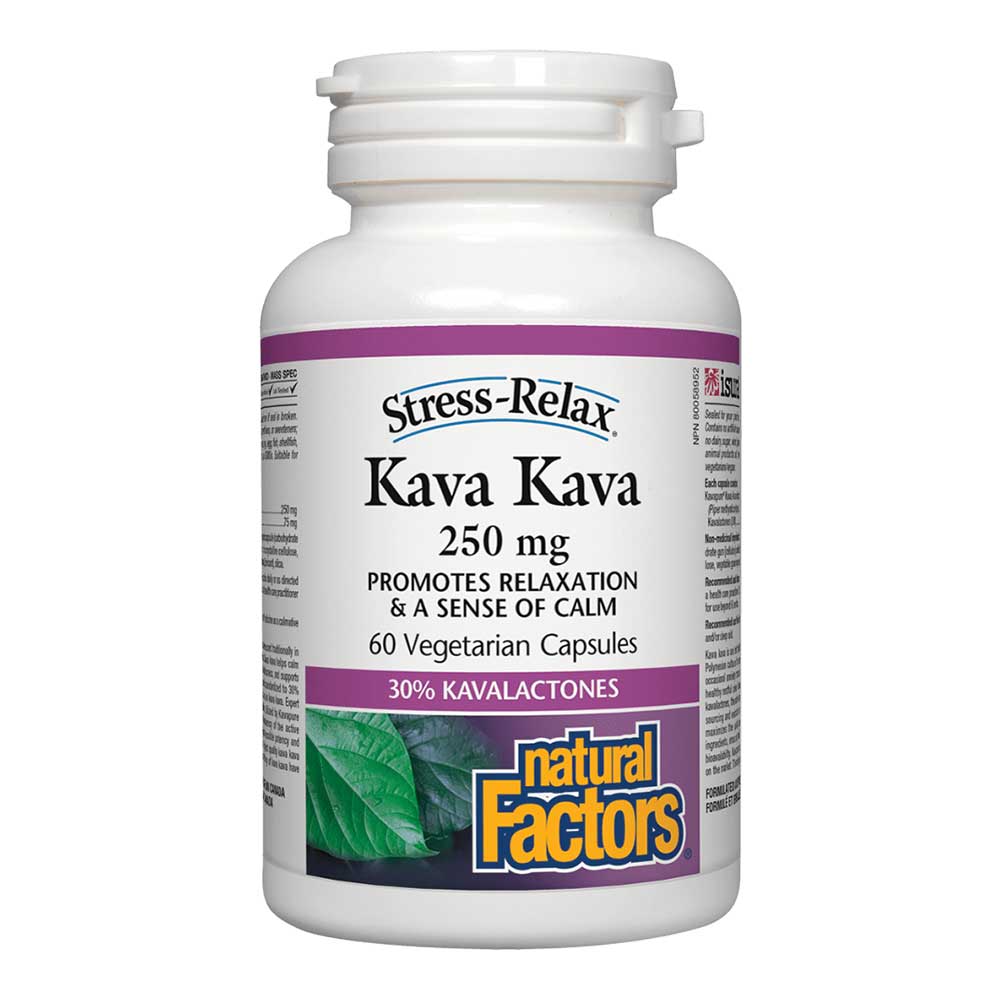 Natural Factors Kava Kava, 250 mg, 60 Veggie Capsules