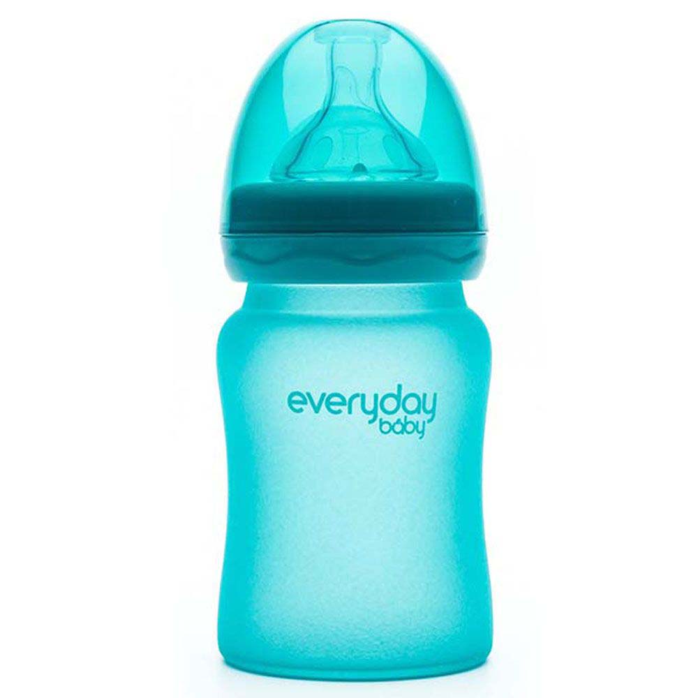 Everyday Baby  Glass Heat Sensing Baby Bottle 150 ML Turquoise