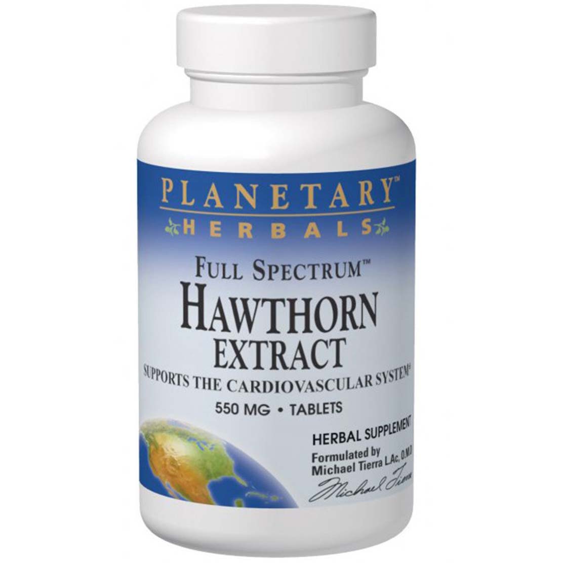 Planetary Herbals Hawthorn Extract Full Spectrum, 550 mg, 60 Tablets