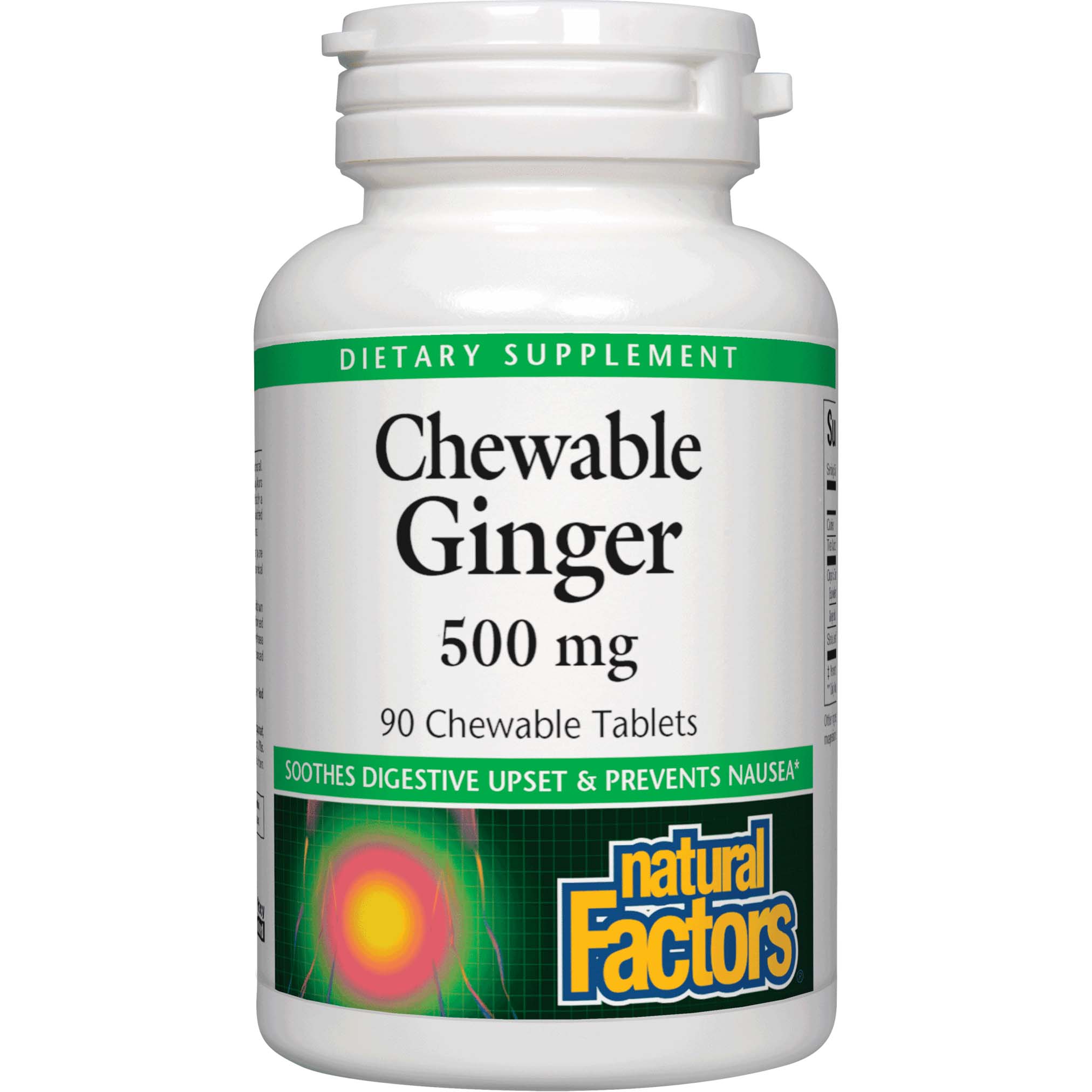 Natural Factors Chewable Ginger, 500 mg, 90 Tablets