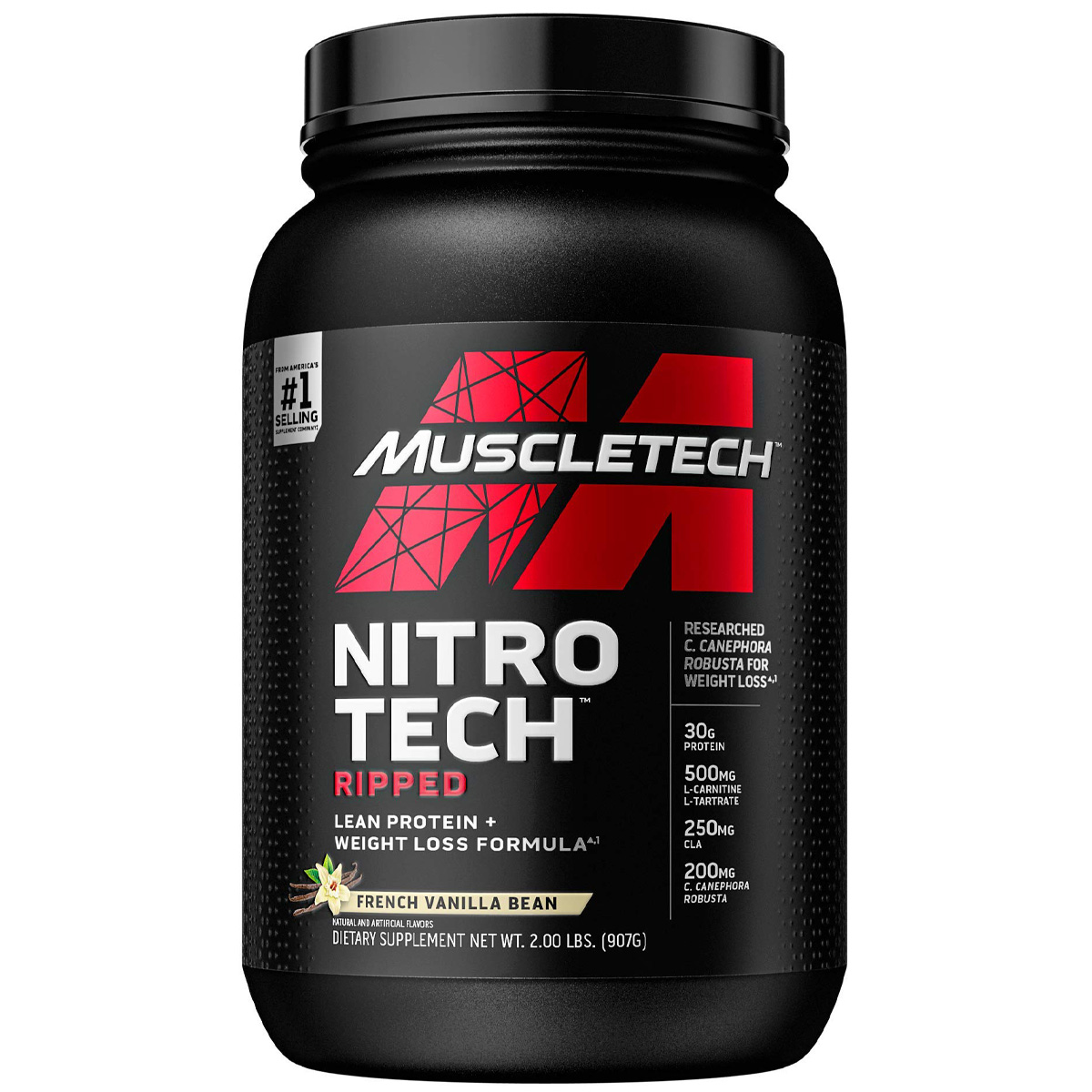 Muscletech Nitro Tech Ripped, French Vanilla Bean, 2 LB