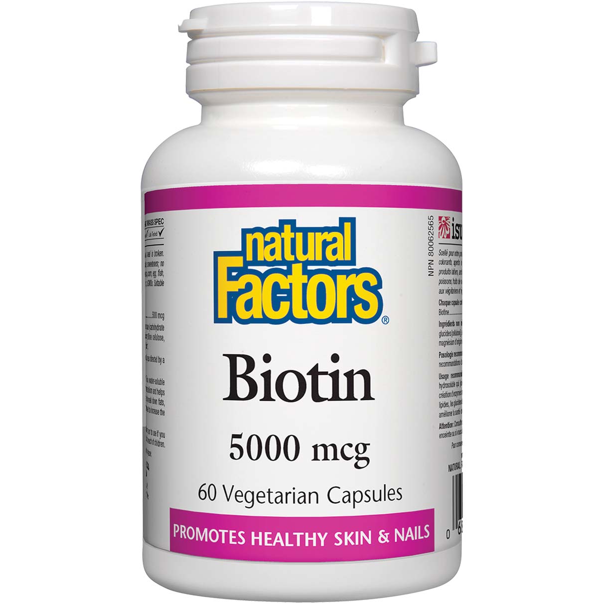 Natural Factors Biotin 60 Veggie Capsules 5000 mcg