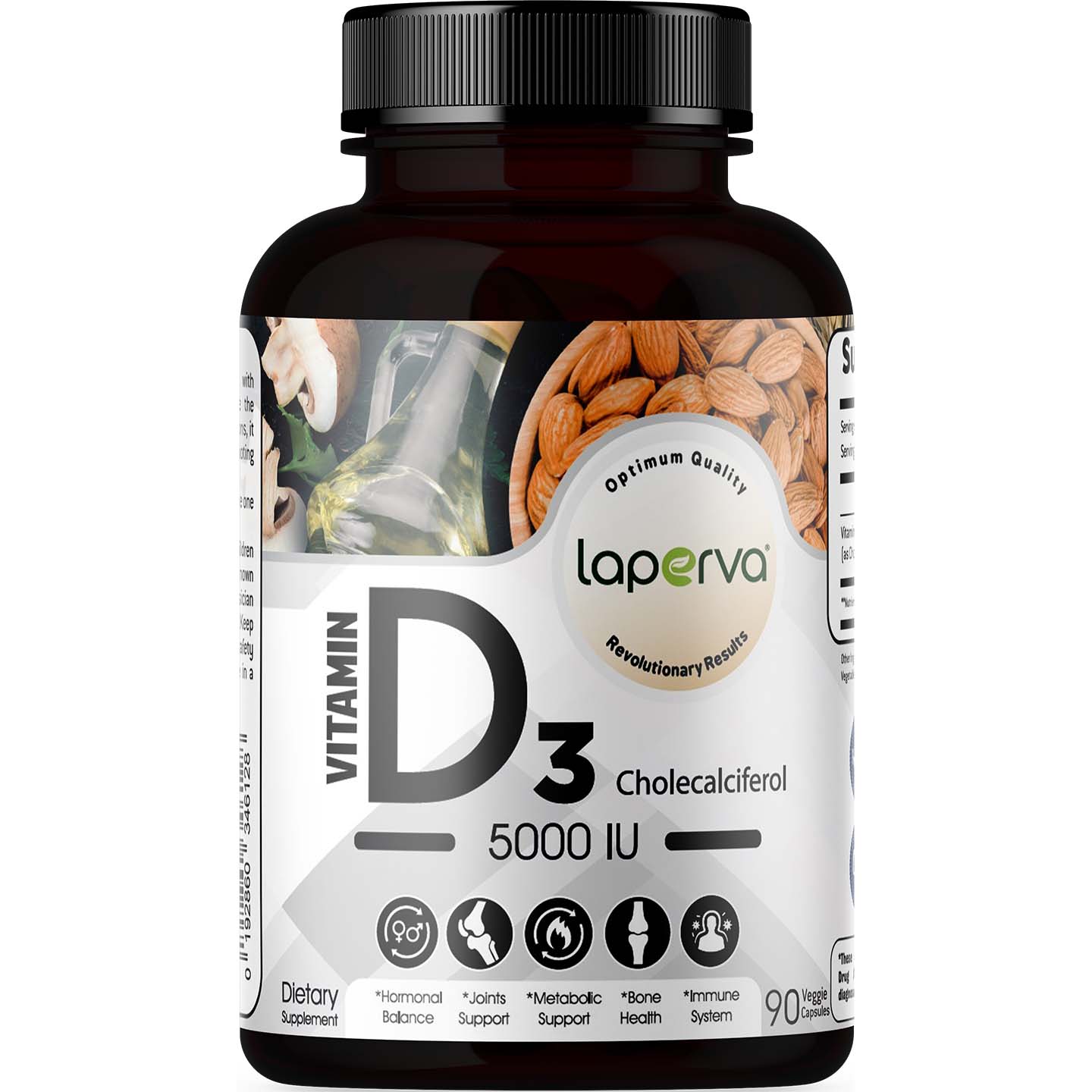Laperva Vitamin D3, 5000 IU, 90 Veggie Capsules