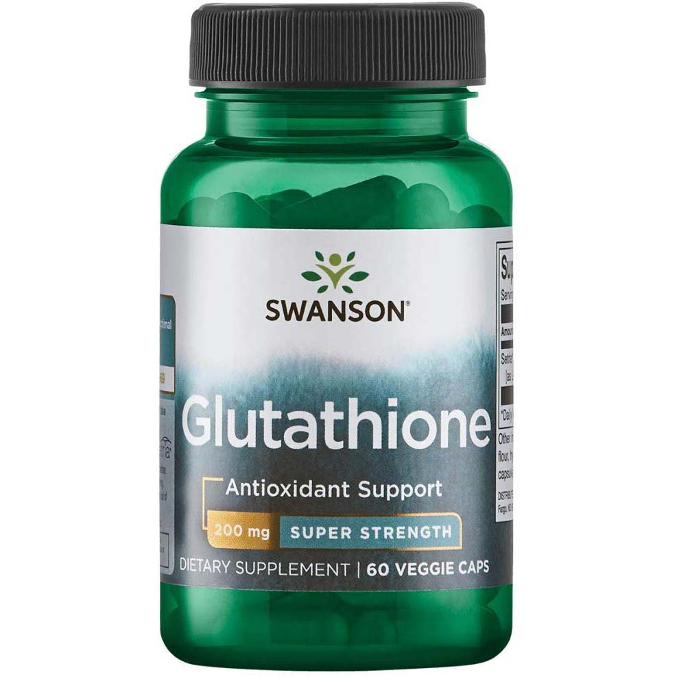 Swanson Glutathione Super Strength, 200 mg, 60 Veggie Capsules