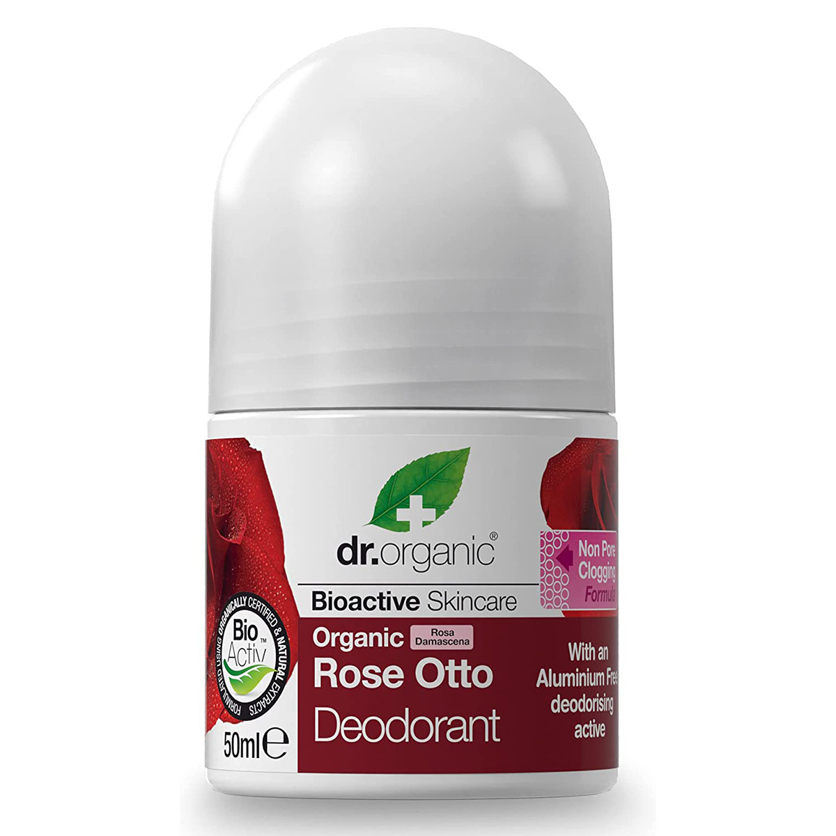 Dr Organic Deodorant, Rose Otto, 50 ML
