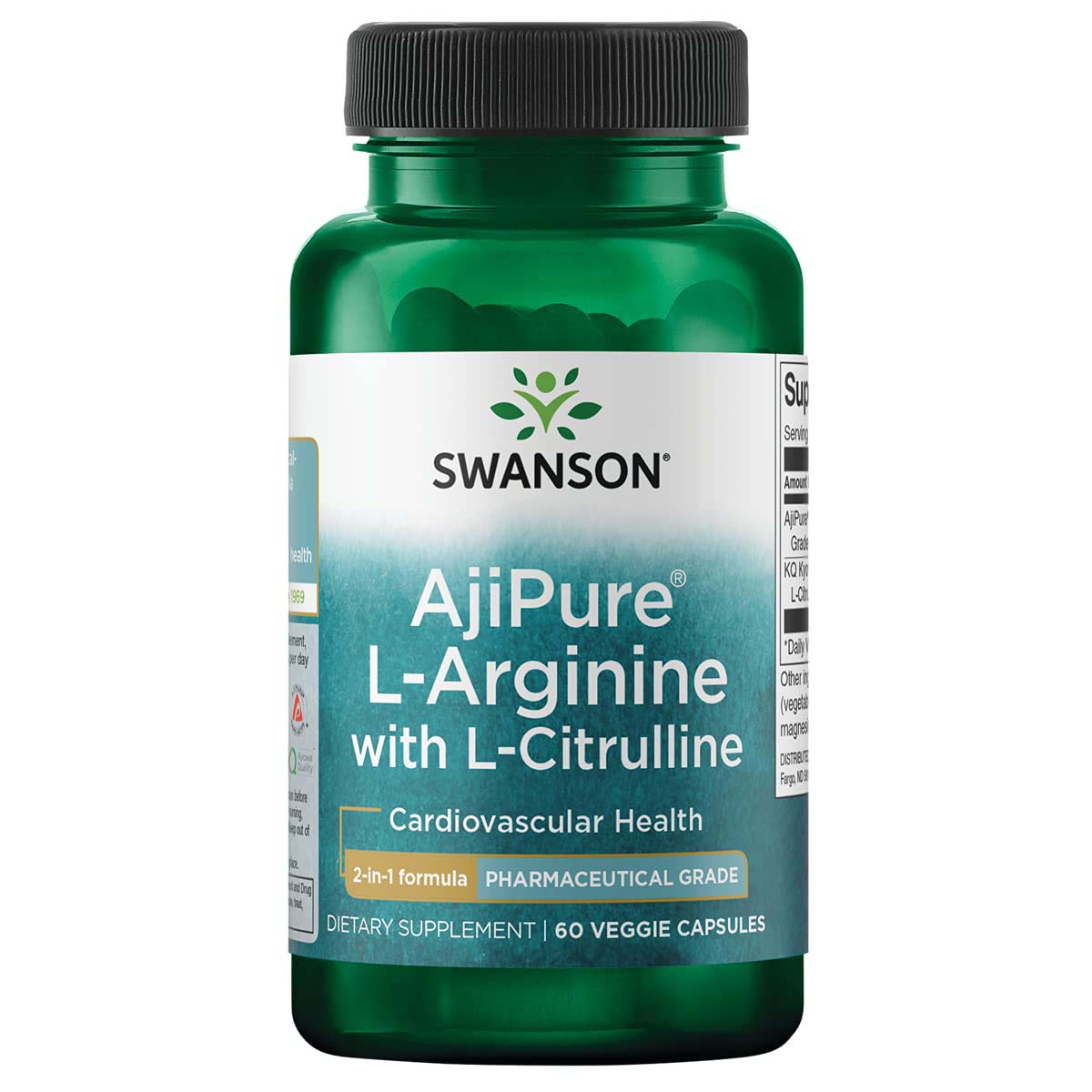 Swanson AjiPure L-Arginine with L-Citrulline 60 Veggie Capsules