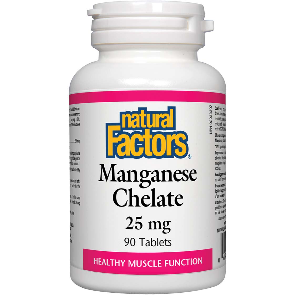Natural Factors Manganese Chelate, 25 mg, 90 Tablets