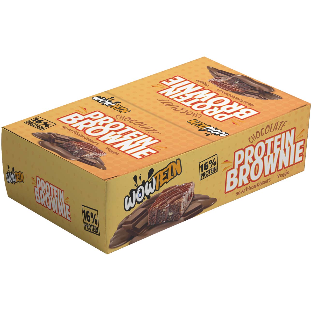 Wowtein Chocolate Brownie Protein, Chocolate Brownie, Box of 10 Bars