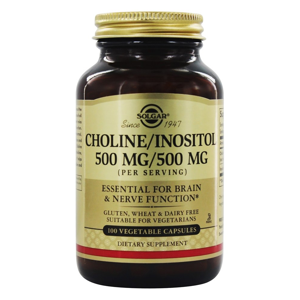 Solgar Choline/Inositol, 100 Veggie Capsules, 500 mg