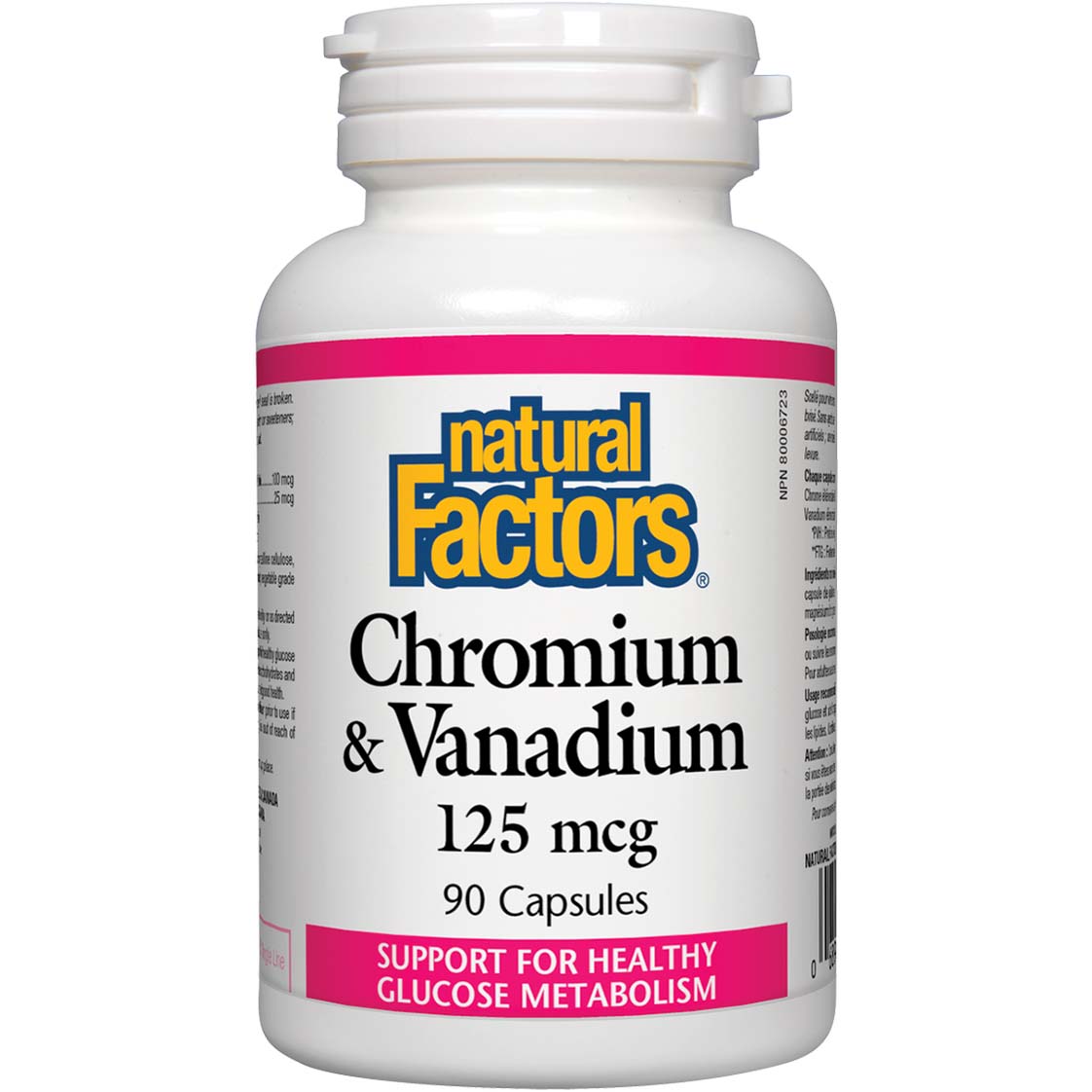 Natural Factors Chromium & Vanadium 90 Capsules 125 mcg