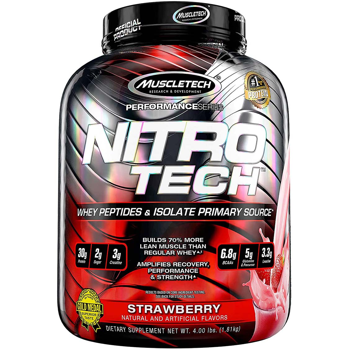 Muscletech Nitro Tech Performance Series 4 LB Strawberry